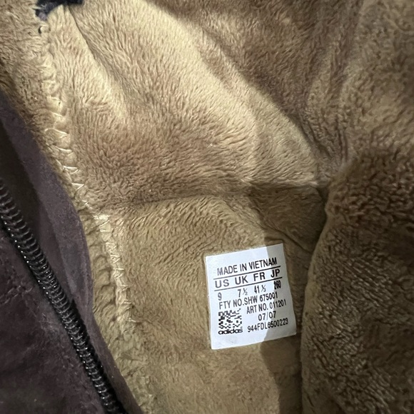 LEFT shoe only Adidas suede boots amputee / replacement / size 9 brown - Picture 4 of 9